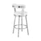 Armen Living Kobe 26" Counter Height Swivel Bar Stool in Brushed Stainless Steel Finish and White Faux Leather 721535761821 - alternate 7